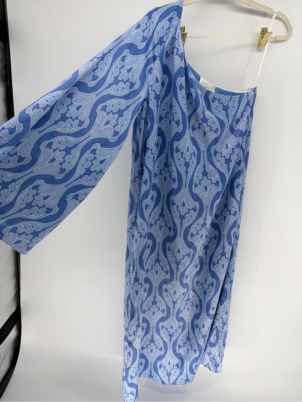 Tuckernuck Hyacinth House Luna Dress Blue One-Shoulder Patterned Midi Small